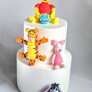 Fondant Pooh and friends inspired cake set Pooh Piglet Tigger Eeyore image 2