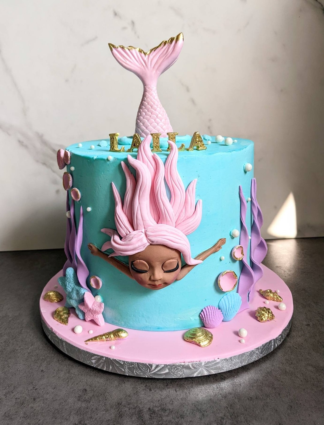 Fondant Mermaid Cake Set Etsy