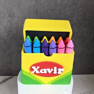 Fondant Crayon Box Cake Topper