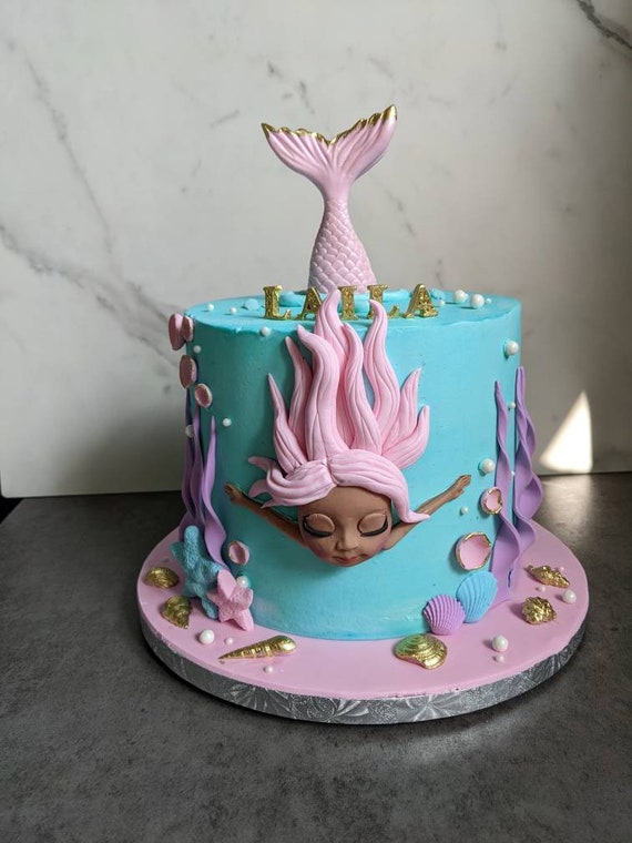 Fondant Mermaid Cake Set - Etsy Hong Kong