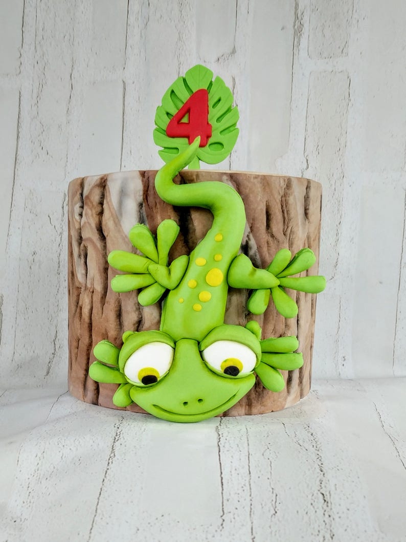 Fondant Gecko Lizard Reptile Cake Topper Etsy