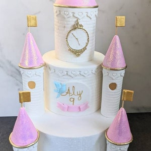 Fondant Princess Castle Towers cake set DIY image 4