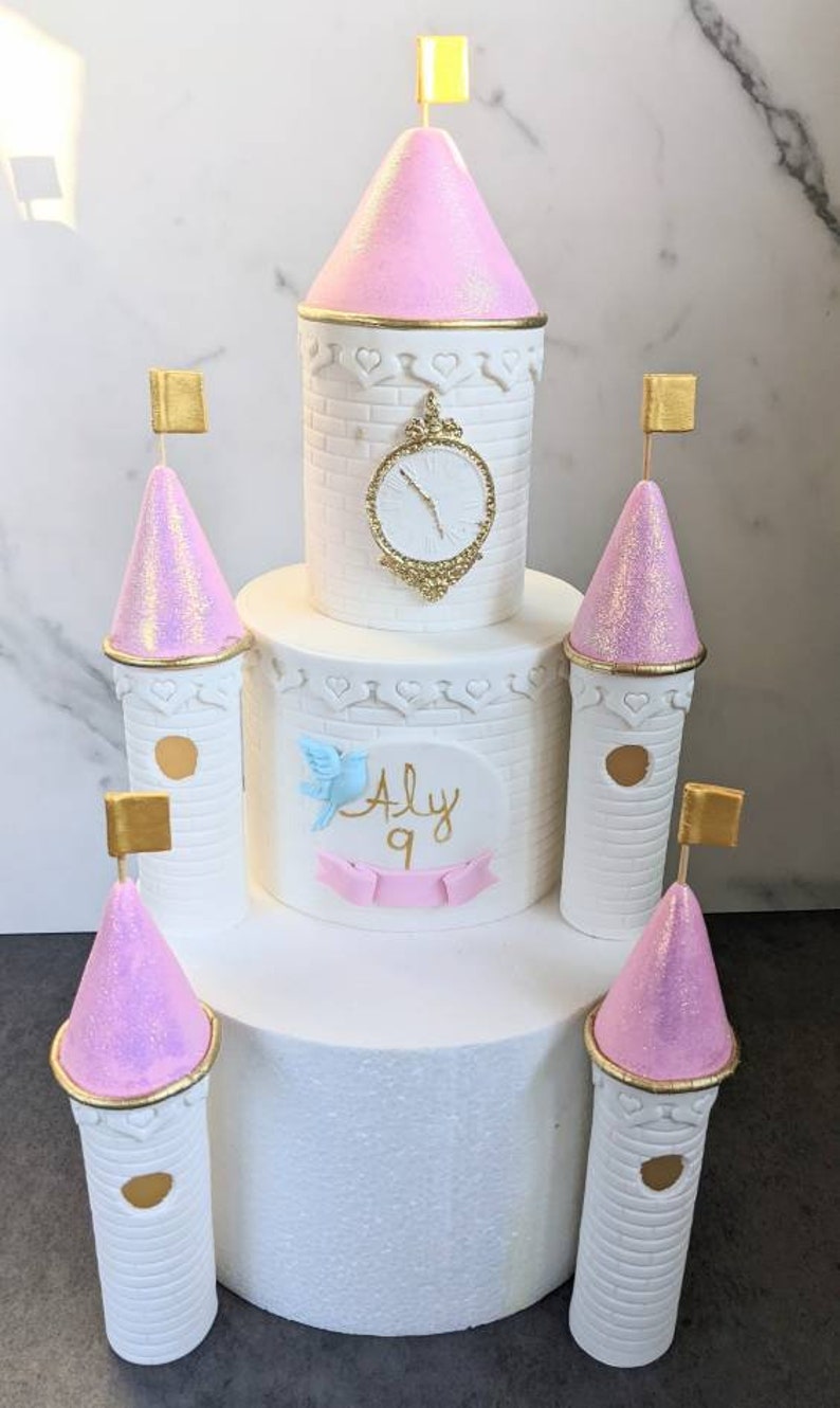 Fondant Princess Castle Towers cake set DIY image 4