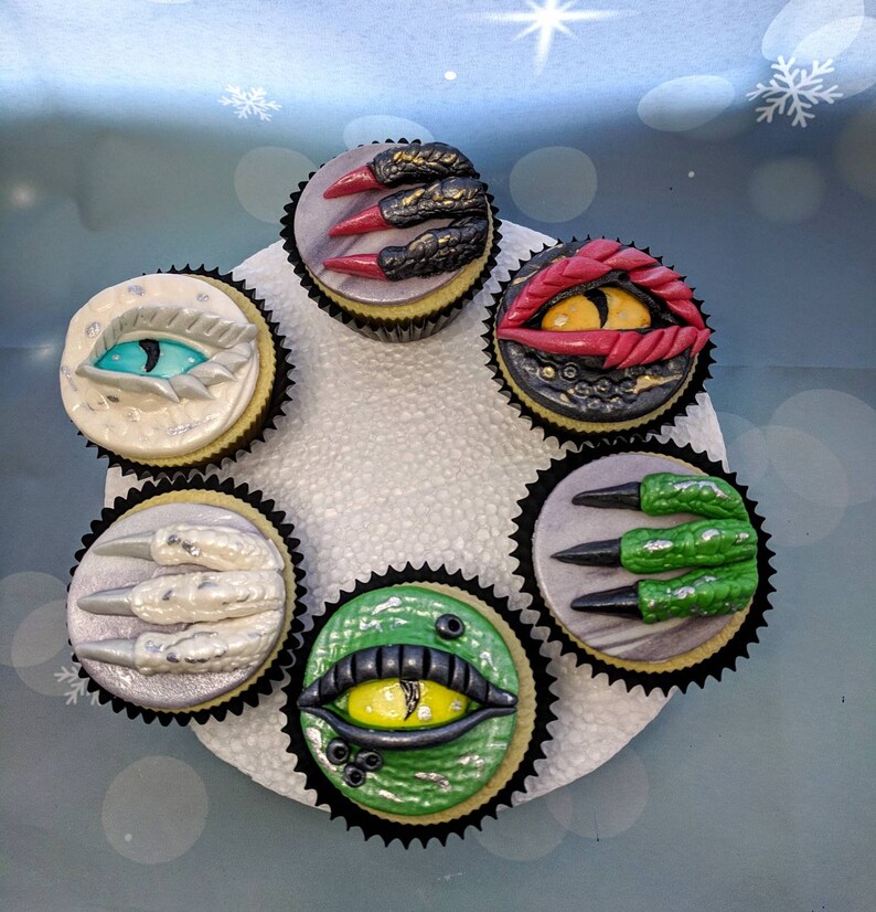 Fondant Dragon Eye Edible Cupcake Toppers Etsy