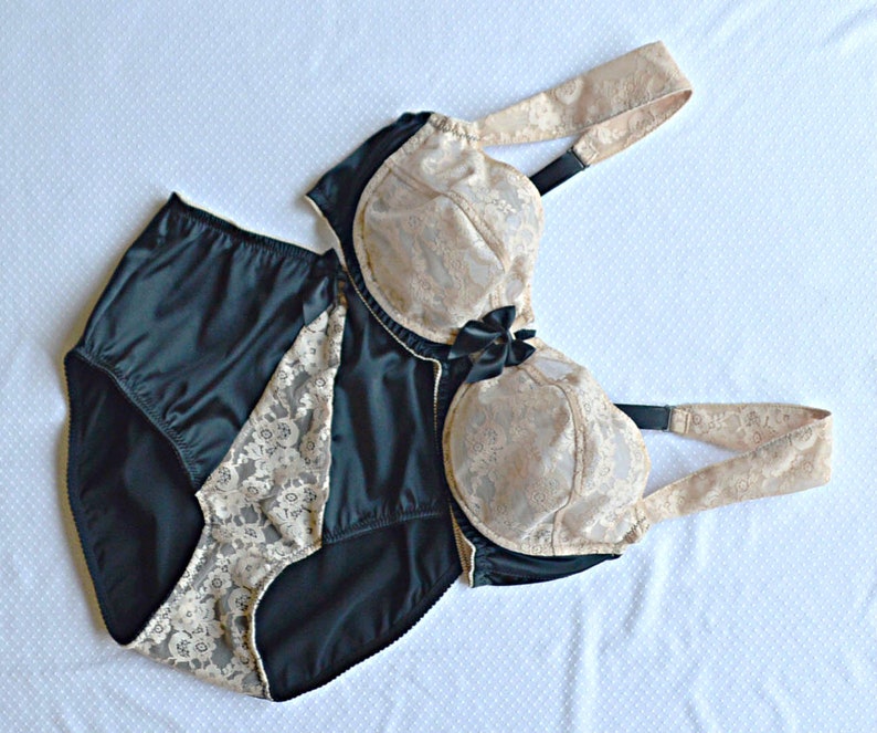 Nude lace balcony bra Black satin soft bra Plus size black bra Plus size lingerie DD cups Wide shoulder straps bra Soft bra