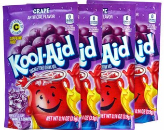 Non zuccherato Kool Aid per tintura o dipinto a mano animale fibra, Easy, colorante atossico, set di 4 bustine