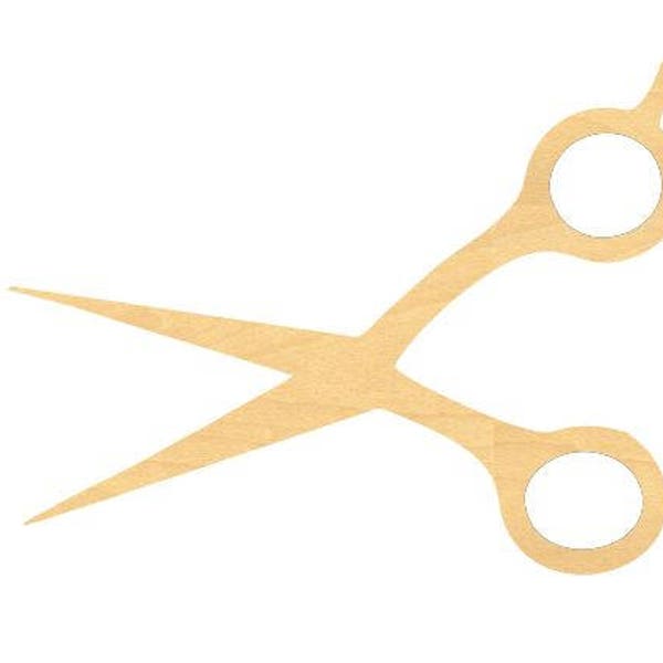 Scissors Wood Cutout Small Sizes Up 12 Inches  - Shapes for Wall Decor Projects or Other Use