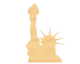 Statue of Liberty Wood Cutout Small Sizes Up 12 Inches  - Shapes for Projects or Other Use