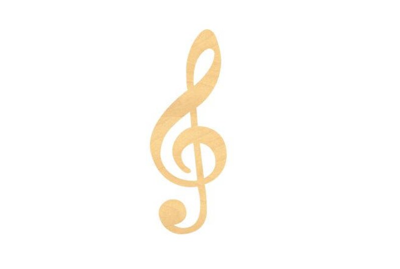 Treble Clef Wood Cutout Small Sizes Up 12 Inches Shapes For Wall Decor Projects Or Other Use