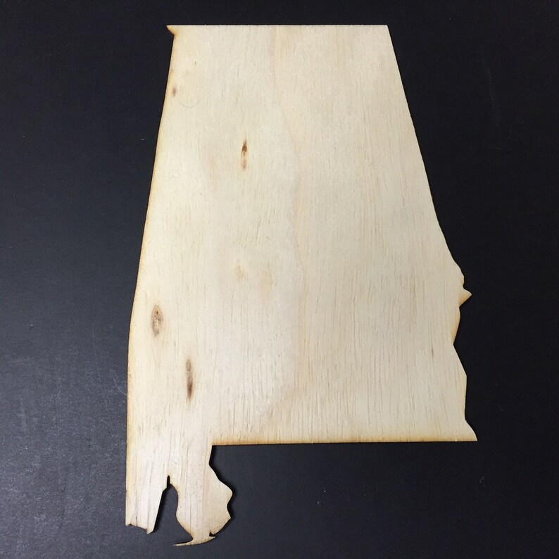 Shapes for Projects or Other Use Small Sizes AL Wood Cutout Alabama Wood Cutout