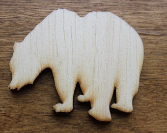Small Grizzly Bear Wood Cutout - Shapes for Projects or Other Use