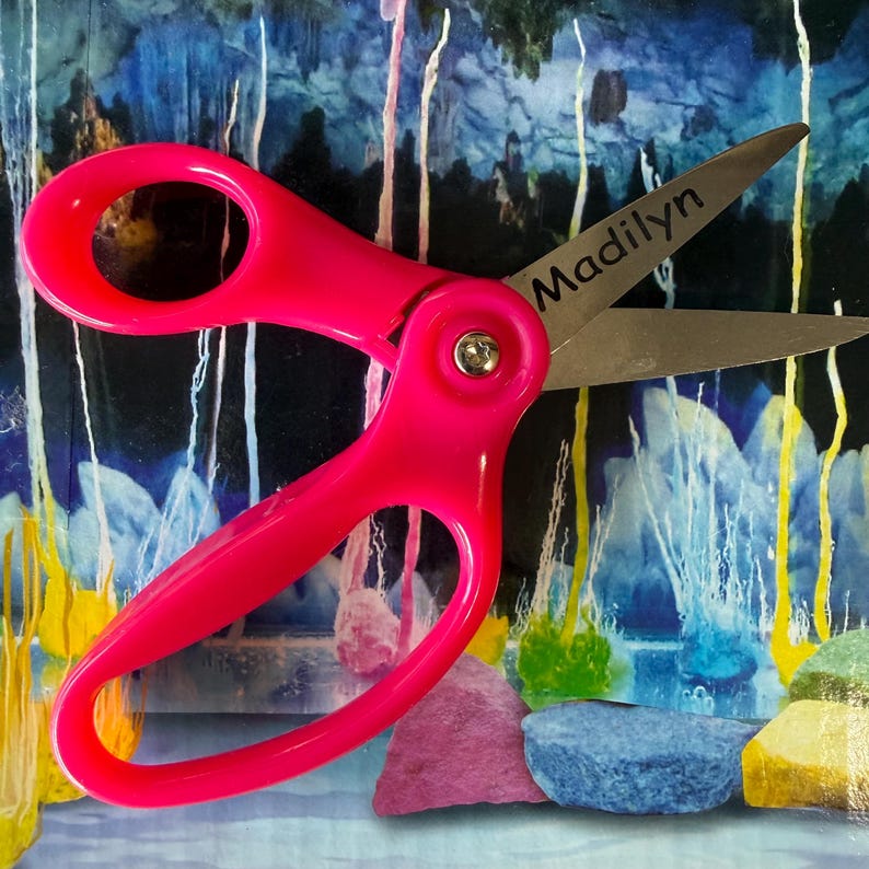 Personalized Kids Scissors | Engraved Name, Back to School Gift, 4 Colors image 1