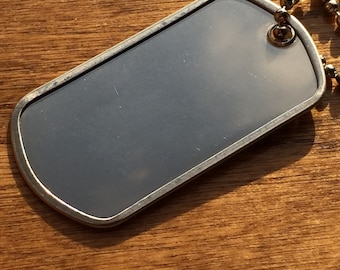 Dog Tags For Men - Custom- With Optional Ball Chain - Shiny Finish