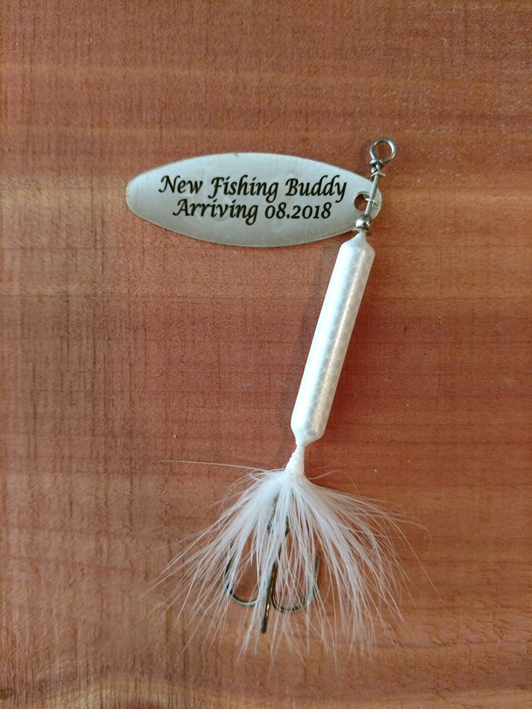 It's a Boy New Fishing Buddy Arriving Personalized Fishing Lure 1/2 ...