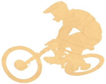 Motocross Wood Cutout Dirtbike Small Sizes Up 12 Inches  - Shapes for Wall Decor Projects or Other Use