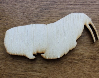 Walrus Wood Cutout - Small Shapes for Projects or Other Use