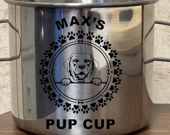 Personalized Labrador Pup Cup | Engraved Stainless Steel Dog Travel Mug