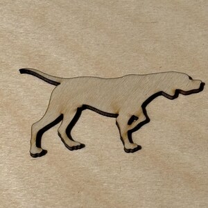Pointer Dog Wood Cutout, Laser Cut Wooden Dog Breed Shape for Wall Decor or Vet Gift, Sizes 2 to 12 Inches