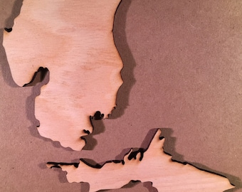 Michigan Wood Cutout Shape - Great Lakes State Sign for DIY Crafts, Wall Art, and Home Decor Projects