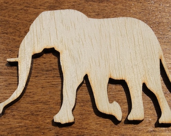 Elephant Wood Cutout - Small Shapes for Projects or Other Use
