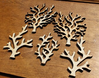 Laser Cut Wood Coral Shapes – Fish Tank Decor, Craft Projects