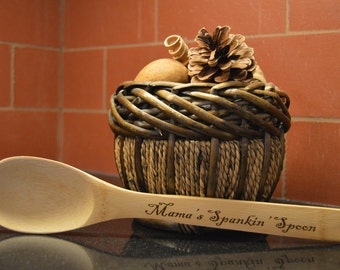 Cuchara de madera personalizada para dar nalgadas - Regalo ideal para mamá, papá o abuela.