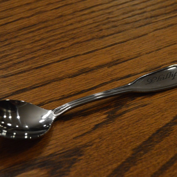 Personalized Spoon, Customized Gifts - Engraved Tea Spoons in Script, Arial or Times New Roman