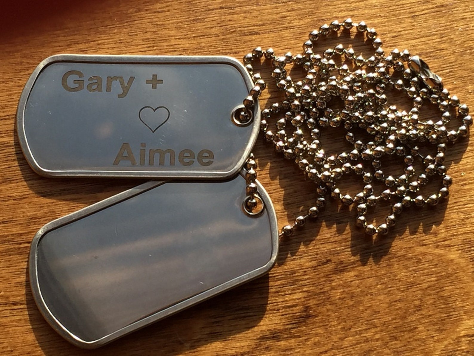 Dog Tags For Men Custom With Optional Ball Chain Shiny Etsy