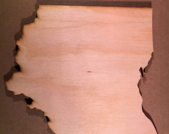 OH Ohio Wood Cutouts - Shapes for Projects or Other Use
