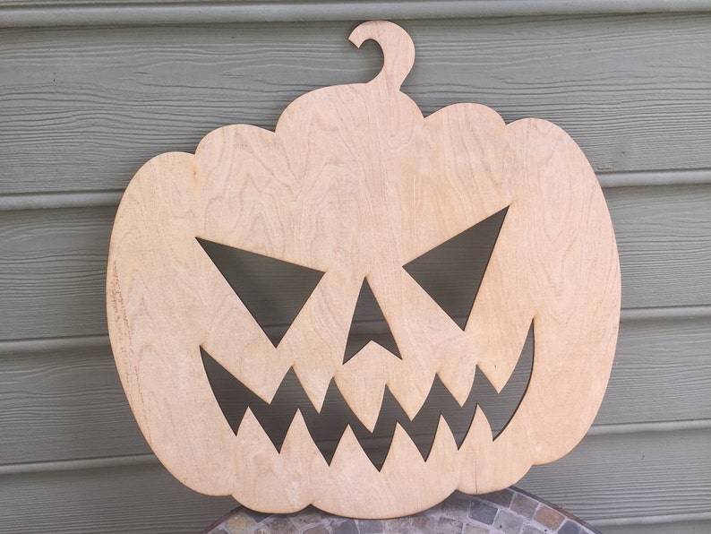 Pumpkin Wood Cutout Jack O Lantern Small 5mm Thick Plywood Etsy