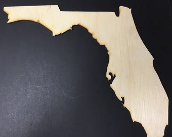 Florida Wood Cutout Shape - Sunshine State Sign for DIY Crafts, Wall Art, and Home Decor Projects