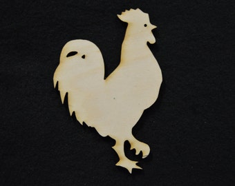Rooster Wood Cutout - Small Shapes for Projects or Other Use