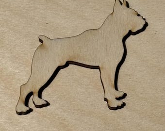 Boxer Dog Wood Cutout Small Sizes Up to 12 Inches - Wood Shape for Ornaments, Keychains, Nursery Decor & DIY Crafts