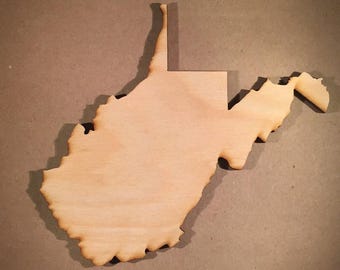 WV Wood Cutout West Virginia - Shapes for Projects or Other Use