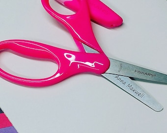 Kids Scissors Engraved and Personalized with Child's Name Choose Between 4 Colors