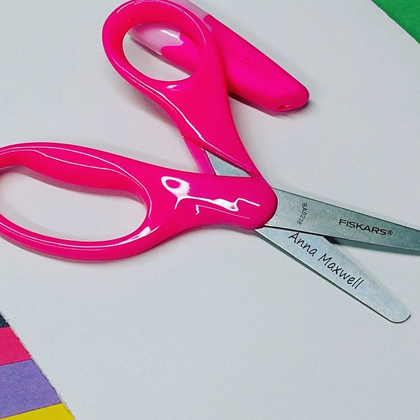 Kids Scissors Engraved and Personalized with Child's Name Choose Between 4 Colors