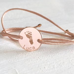 Bracelet 925 silver gold rose gold engraving footprint