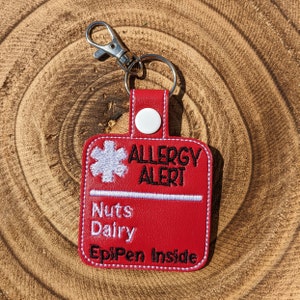 Allergy Alert Keychain Tag