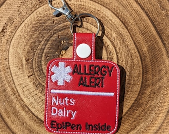 Allergy Alert Keychain Tag