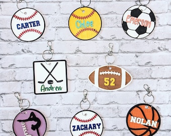 Personalized Sports Wooden Bag Tag or Ornament