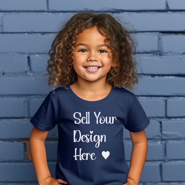 Maquette enfant bleu marine, maquette de tshirt pour enfant en bas âge, maquette de tshirt, maquette de chemise bleu marine, utilisation pour des cliparts PNG ou tshirt à sublimation