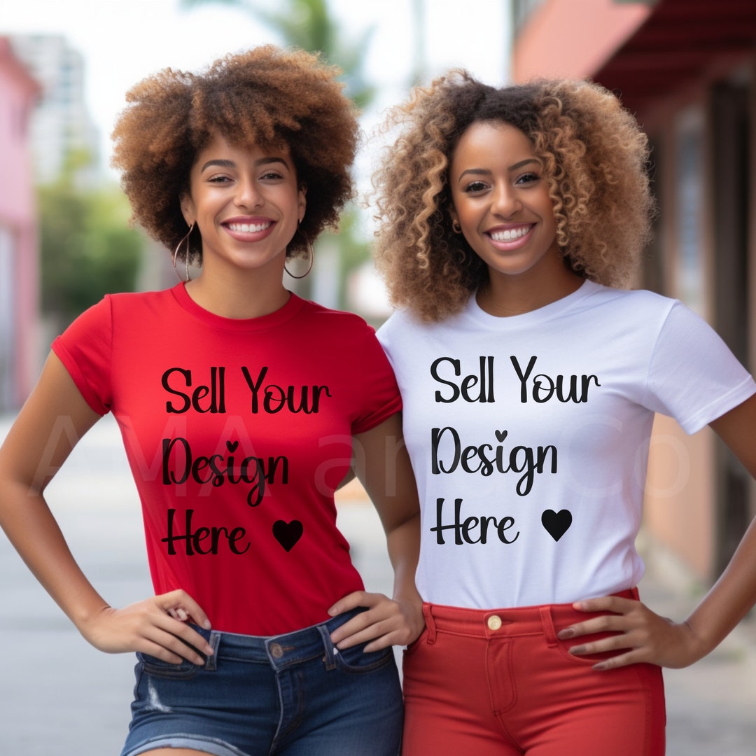 2 Friends Tee Mockup Black Woman Group Tshirt Mockup Red And Black 2-friends-tee-mockup-black-woman-group-tshirt-mockup-red-and-black