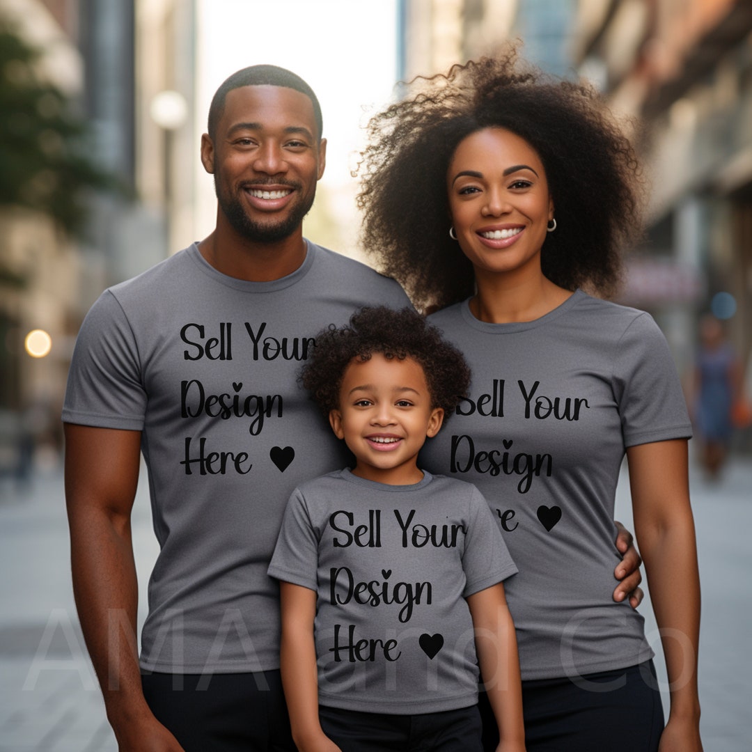 Black Family T Shirt Mockup, Tshirt Mockup, African American Group