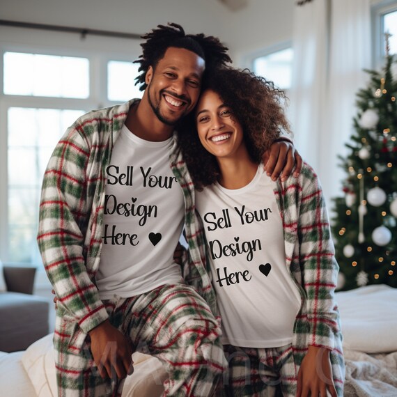 Black couples matching pajamas sale