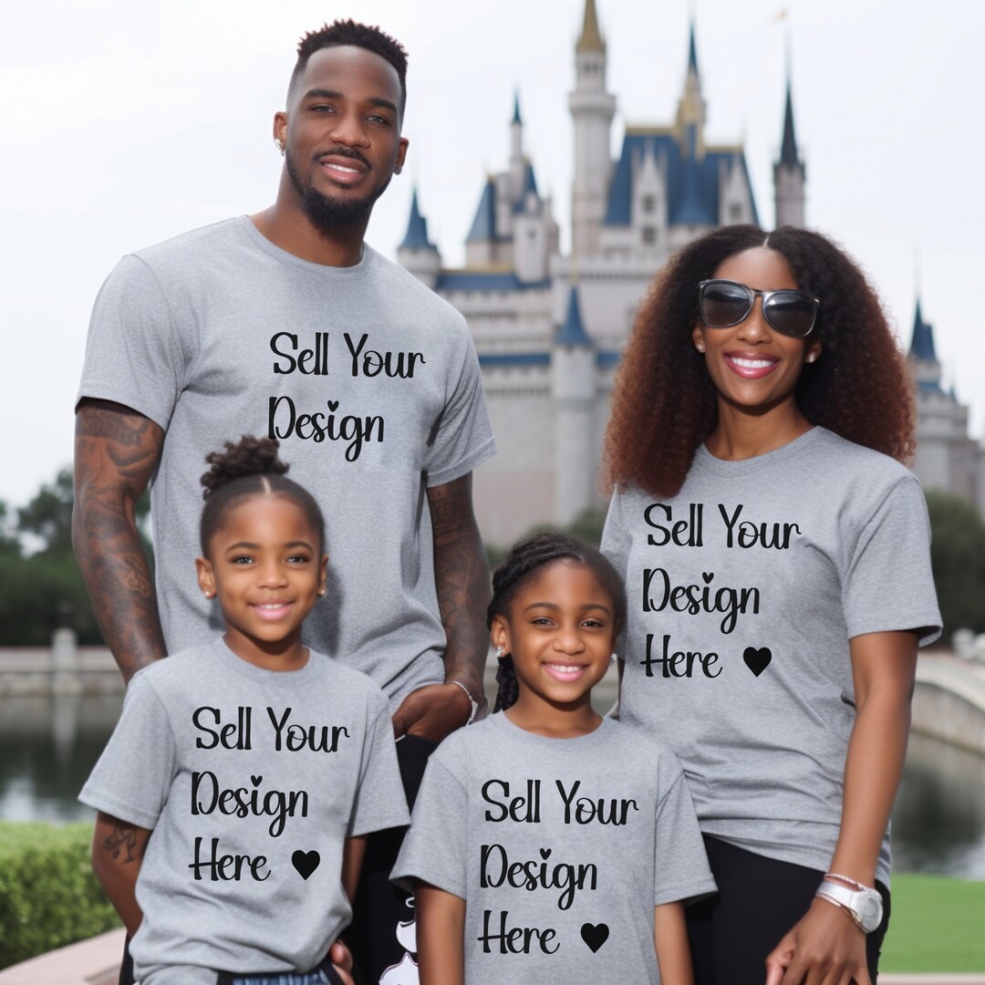Black Family T Shirt Mockup, Kids Child Tshirt Mockup, Digital Shirt