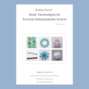 Beading tutorial for plaited herringbone stitch, seed bead pattern, pdf beading, ept-plated-he image 1