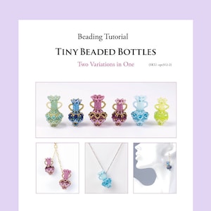 Seed bead pattern for beaded bottle charm, PDF beading tutorial, two variations, ept312-2