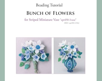 Beading Tutorial for Bunch of Flowers, seed bead pattern (PDF), ept450-2-flw