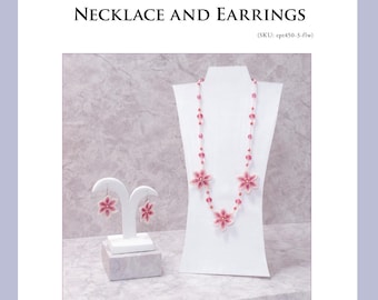 Beading pattern, Beaded Celestial Lily Flower Necklace and Earrings (PDF tutorial), ept450-3-flw