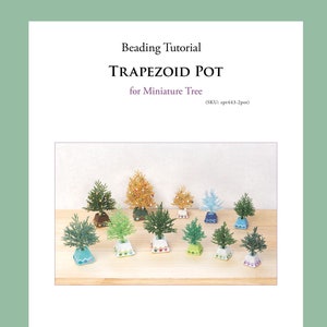 Perlenmuster, Perlen Miniatur Baum mit Trapeztopf, Peyote Stich, peyote perlenmuster, ept443-1tree, ept443-2pot Bild 1